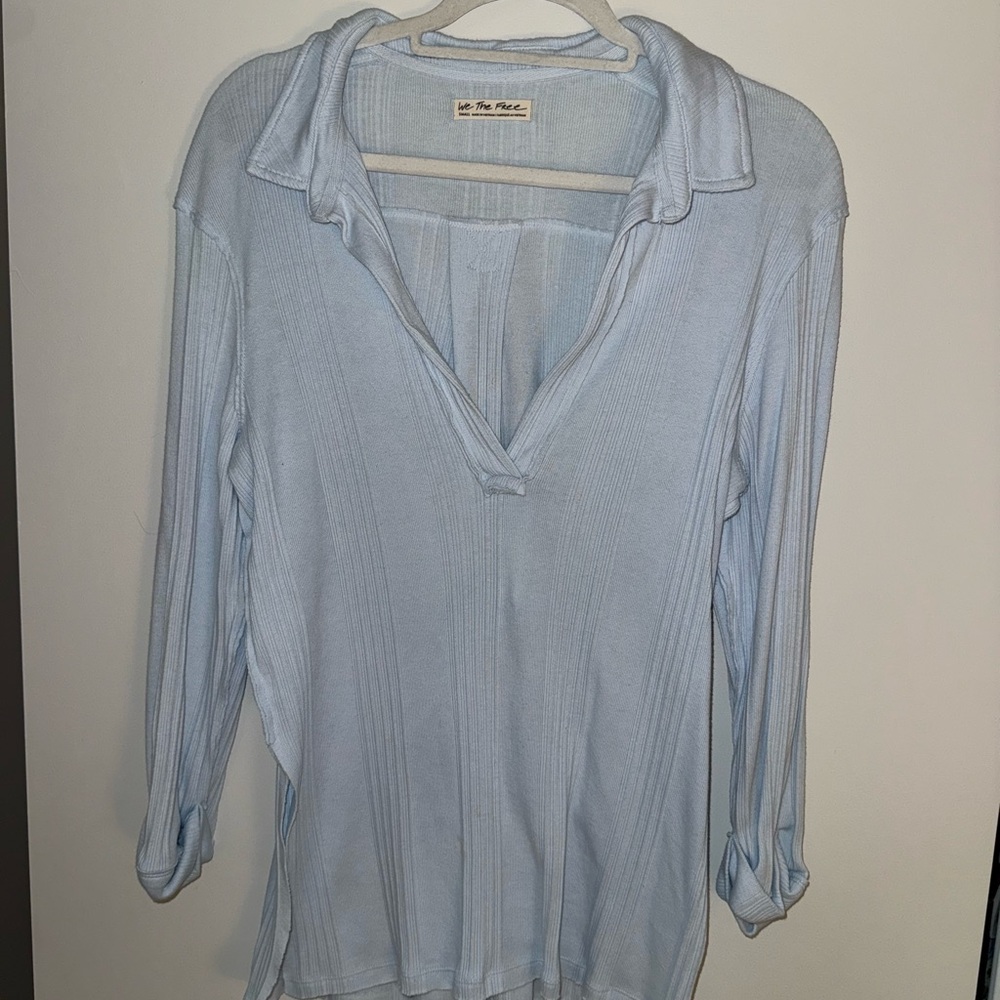 We The Free Soft Blue Blouse